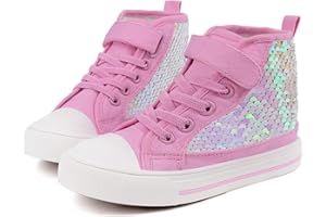 Toandon Kids Adorable Fashion High Top Casual Canvas Sneakers