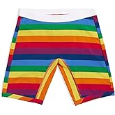 TomboyX 9" Boxer Briefs, Cotton Form-Fitting Underwear, Breathable All Day Comfort,- X-Large/Rainbow Pride Stripes