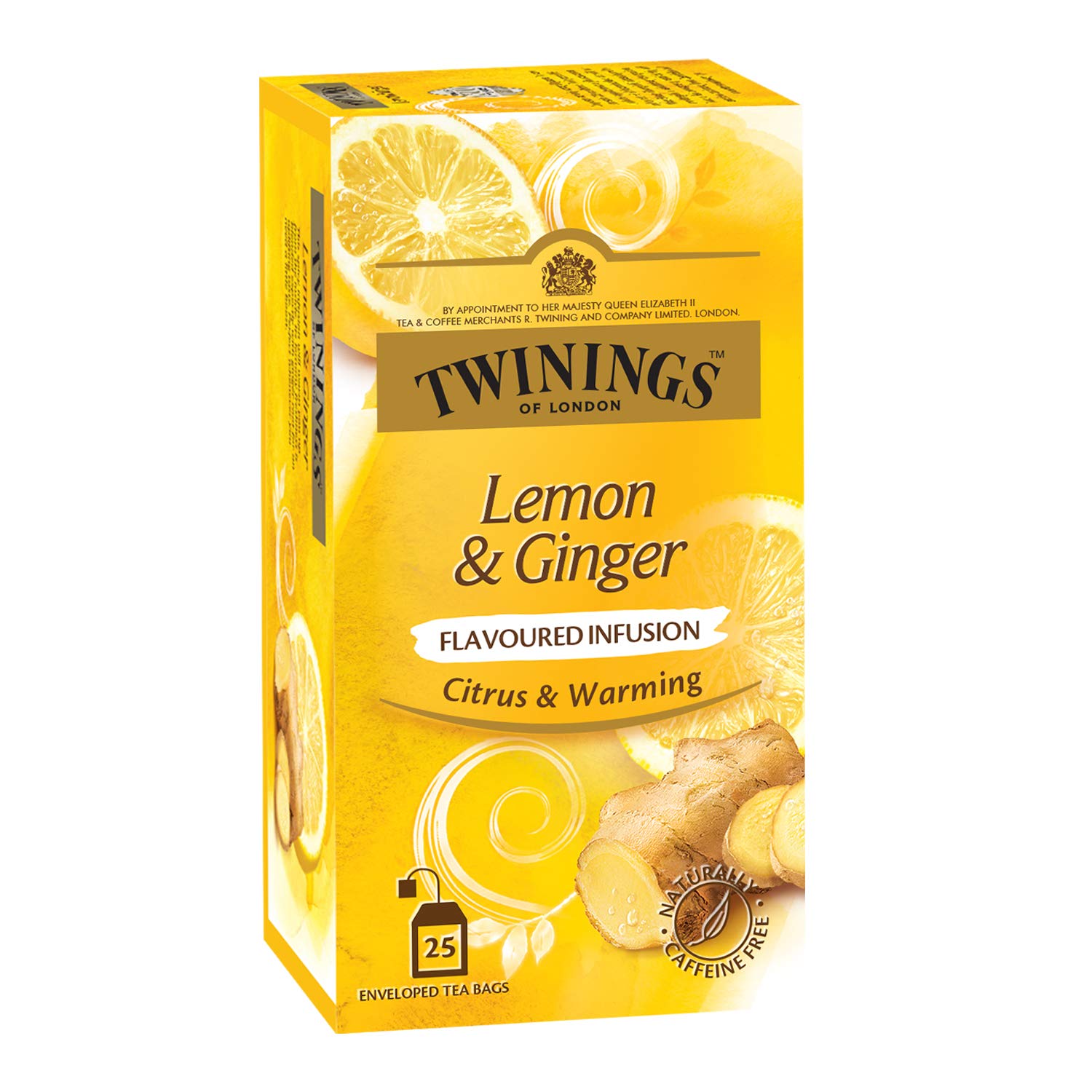 Twinings Lemon And Ginger 25 Teabags Infusion Tea Warming Ginger Spice And Zesty Lemon Flavour Amazon In Grocery Gourmet Foods