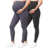 QoBexim Women's Maternity Leggings Over The Belly - Ultra Stretchy Soft Bump Support Workout Activewear Yoga Pregnancy Pants