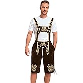 Khanda Men's Bavarian Oktoberfest Lederhosen Costume for Adult Men