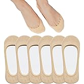 SIXDAYSOX No Show Socks Women for Flats 4 to 8 Pack Non Slip Invisible Ultra Low Cut Socks Shoe Size 5-8/9-11
