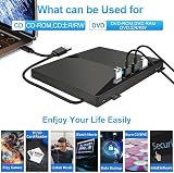 OrcoW USB 3.0 Type-C CD DVD Drive Player Burner Reader Writer w/ 4 USB SD TF view 3