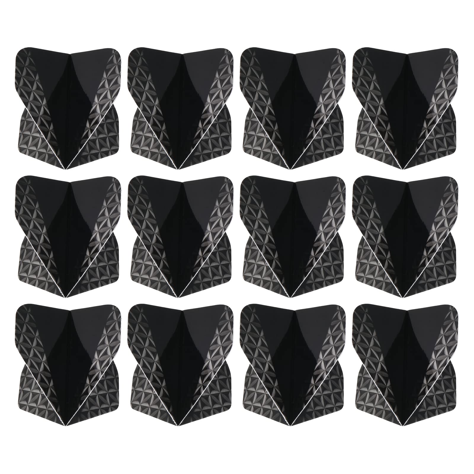 PATIKIL Dart Flights, 12 Pack PET Standard Darts Accessories Replacement Parts for Soft Tip Steel Tip, Geometric Style, Black, Gray