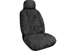 Eurow Easy-Install Plush Sheepskin Car Seat Cover for Summer & Winter Comfort and Protection, Gray