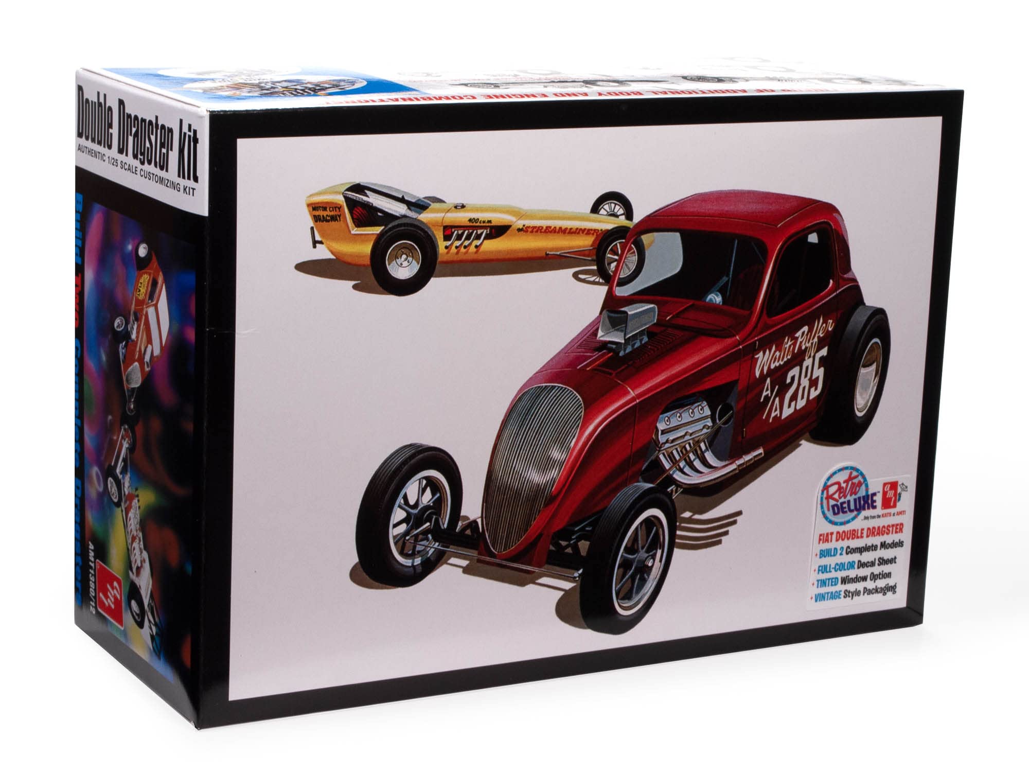 AMT AMT1380/12 1/25 Fiat Double Dragster Model Kit, Multi-Colour