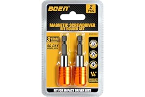boen 2PCS Magnetic Drill Bit Holder, 2.5" Quick Change Drill Extension, 1/4" Hex Shank, for Impact Driver Screwdriver Bits Us