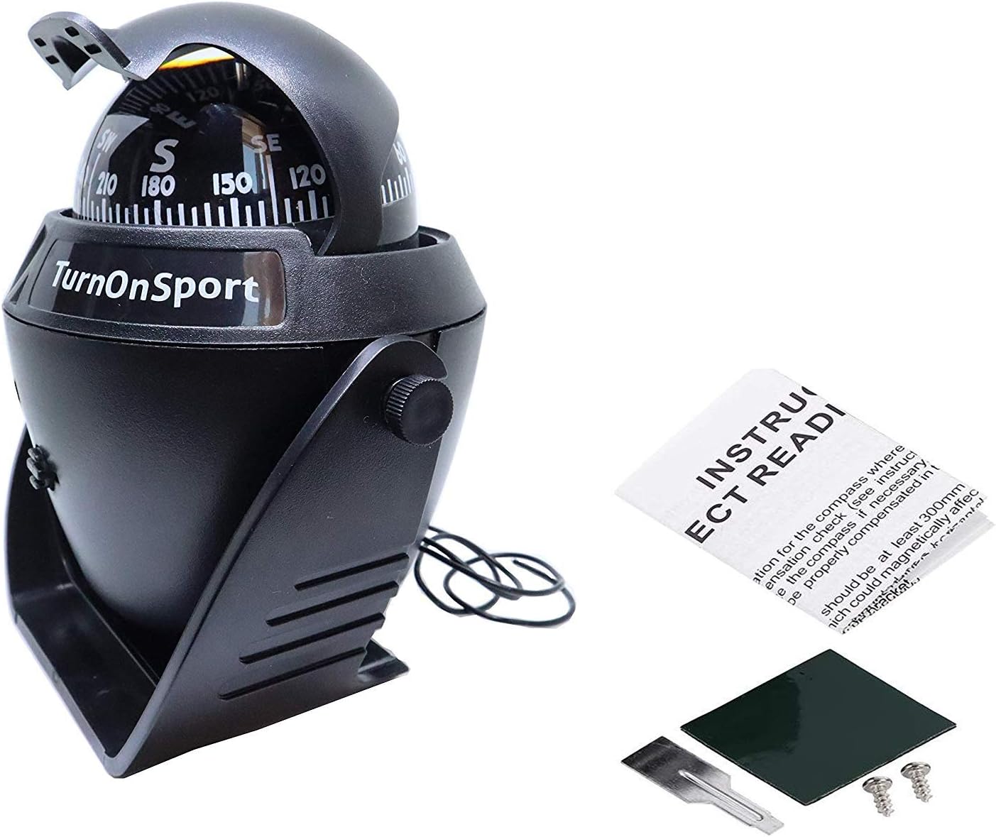 Boat Compass Dash Mount Flush - Boating Compass Dashboard Suction - Navigation Marine Compass Boats Surface Mount - Illuminated Dashboard Compass Ship - Electronic Sea Compass Suction Cup (Black) : Sports & Outdoors