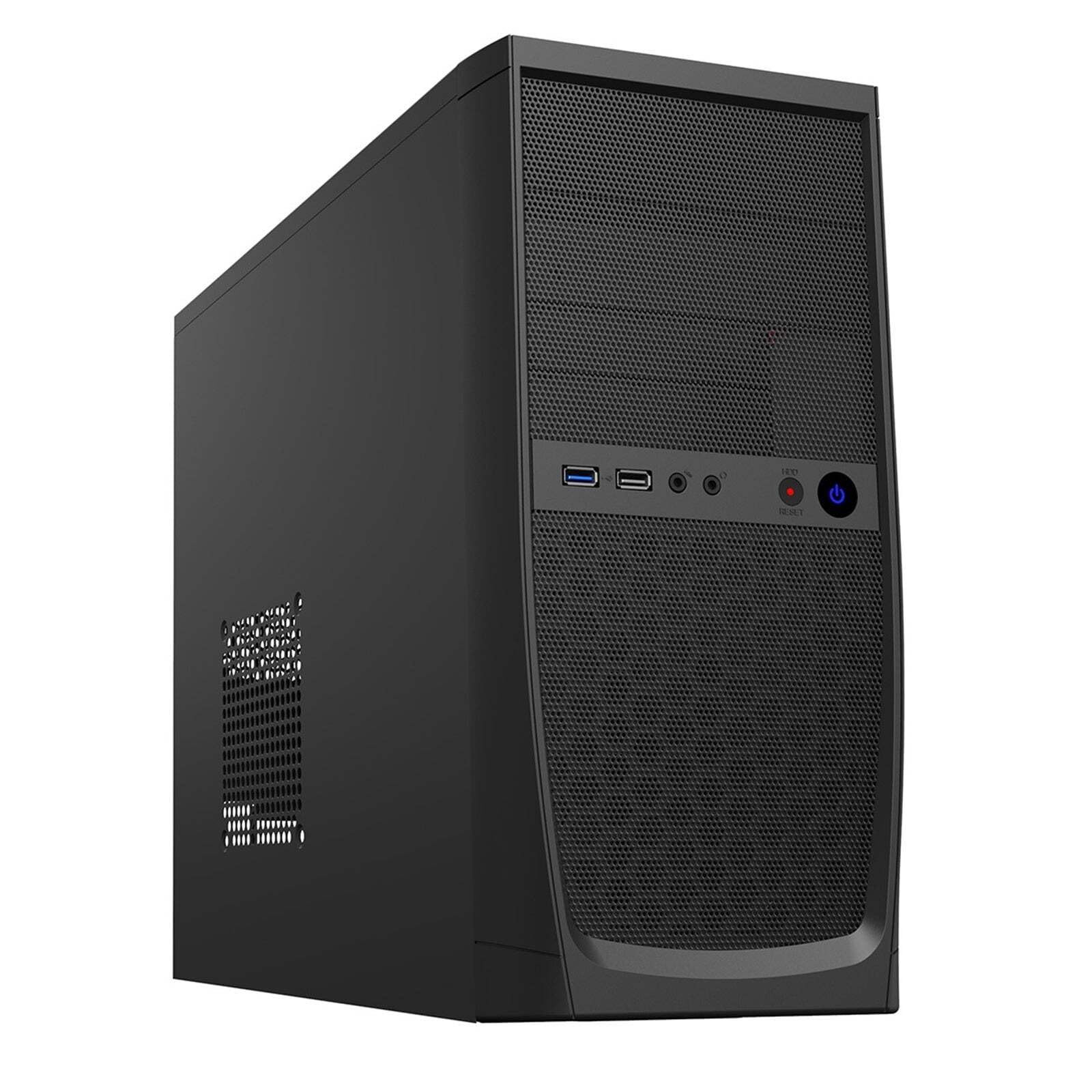 CiT Elite Micro PC Case, M-ATX, 500W PSU Included, 80mm Rear Fan Included, 1 x USB3.0 and 1 x USB2.0, Budget Friendly Business and Office Solution | Black