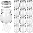 KAMOTA Mason Jars 10 oz With Regular Lids and Bands, Ideal for Jam, Honey, Wedding Favors, Shower Favors,DIY Spice Jars, 12 P