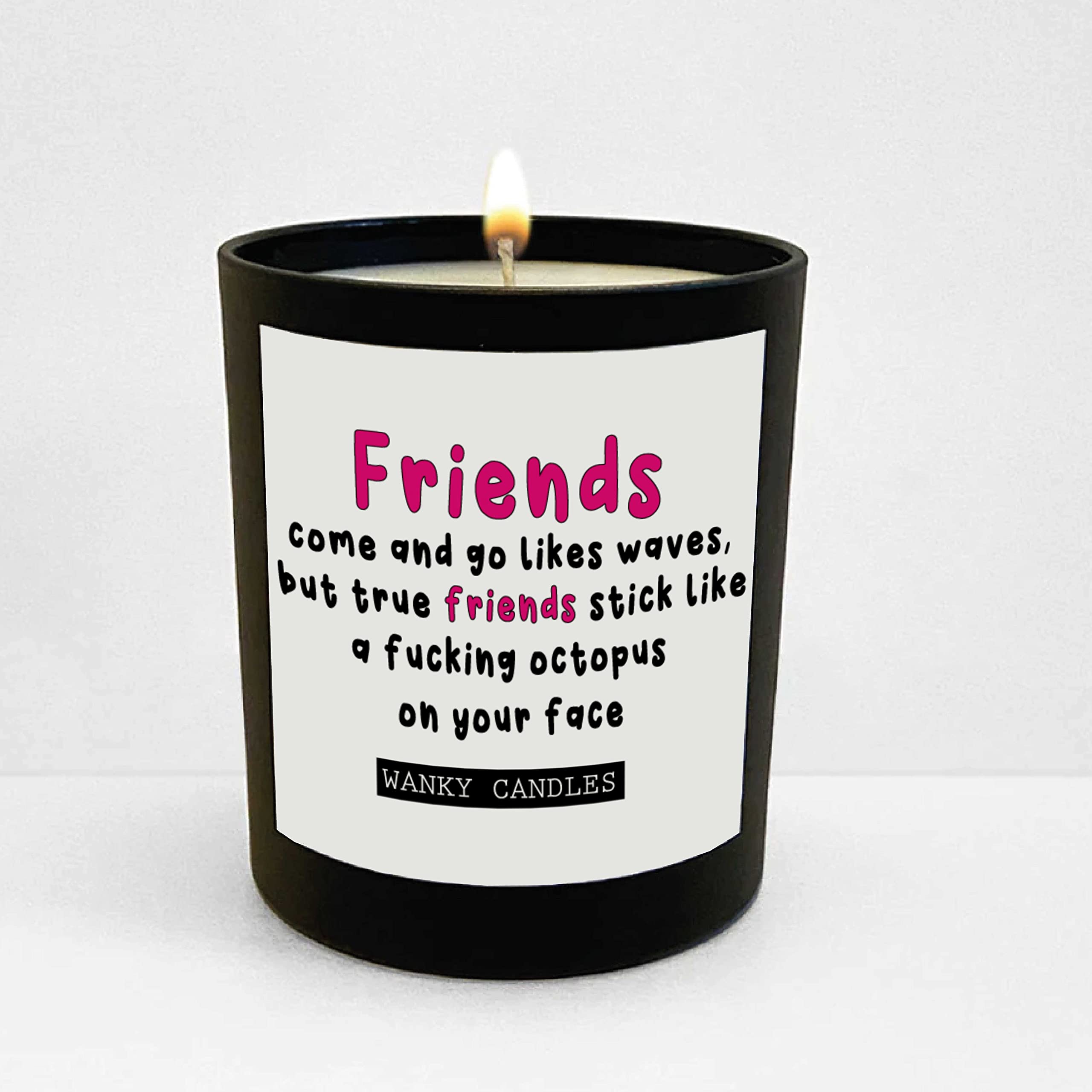 Wanky Candle Friends Come and go, True Friends Stick, Funny Candles, Best Friend Gift, Birthday Candle, Soy Candles, WCBJ200