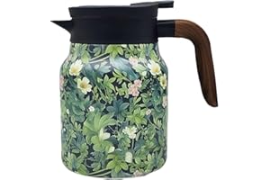 Raidley Vintage Floral Pattern Tea Built-in Infuser,Mini-Hot Coffee Pot,Insulated Teapot with Lid, Stainless Steel Thermal Ca