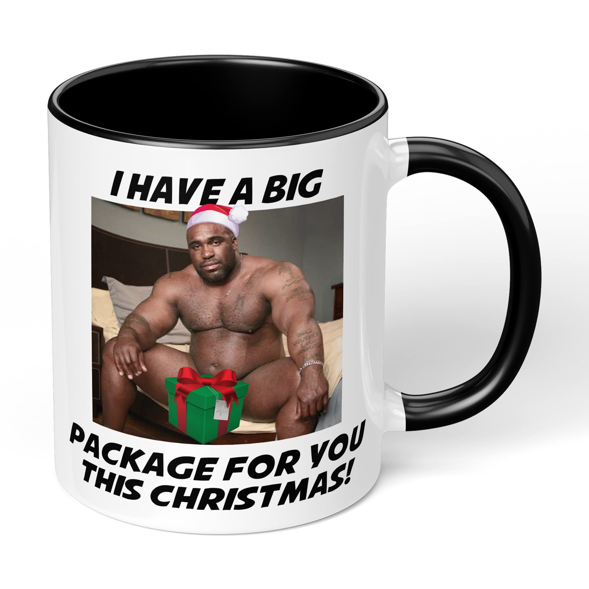 Print Maniacs Barry Wood Christmas Mug 10oz Gift Secret Santa Stocking Women Girls Her Hot Coffee Tea Xmas Present Adult Joke Funny Rude Naughty Big Package Mug (Black Fill)