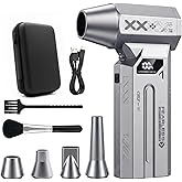 Veloz Compressed Air Duster-4 Gear Adjustable Super Power Portable Electric Air Duster with LED Light, Rechargeable Cordless Air Blower for PC, Keyboard, Outdoor, House and Car