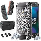 HEYSTOP Switch 2 Case for Nintendo Switch 2 Accessories(2025), Protective Case with Screen Protector, Switch 2 Transparent Cover with Protective Film and Grip Cover,AntiScratch and Shock Absorption