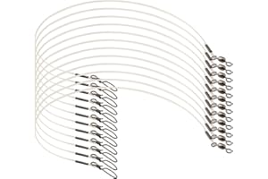 Fluorocarbon Leader Line with Swivel and Snap for Big Fish, 20Lbs,30Lbs,35Lbs,45Lbs,60Lbs,80Lbs Fluorocarbon Leader Connects 