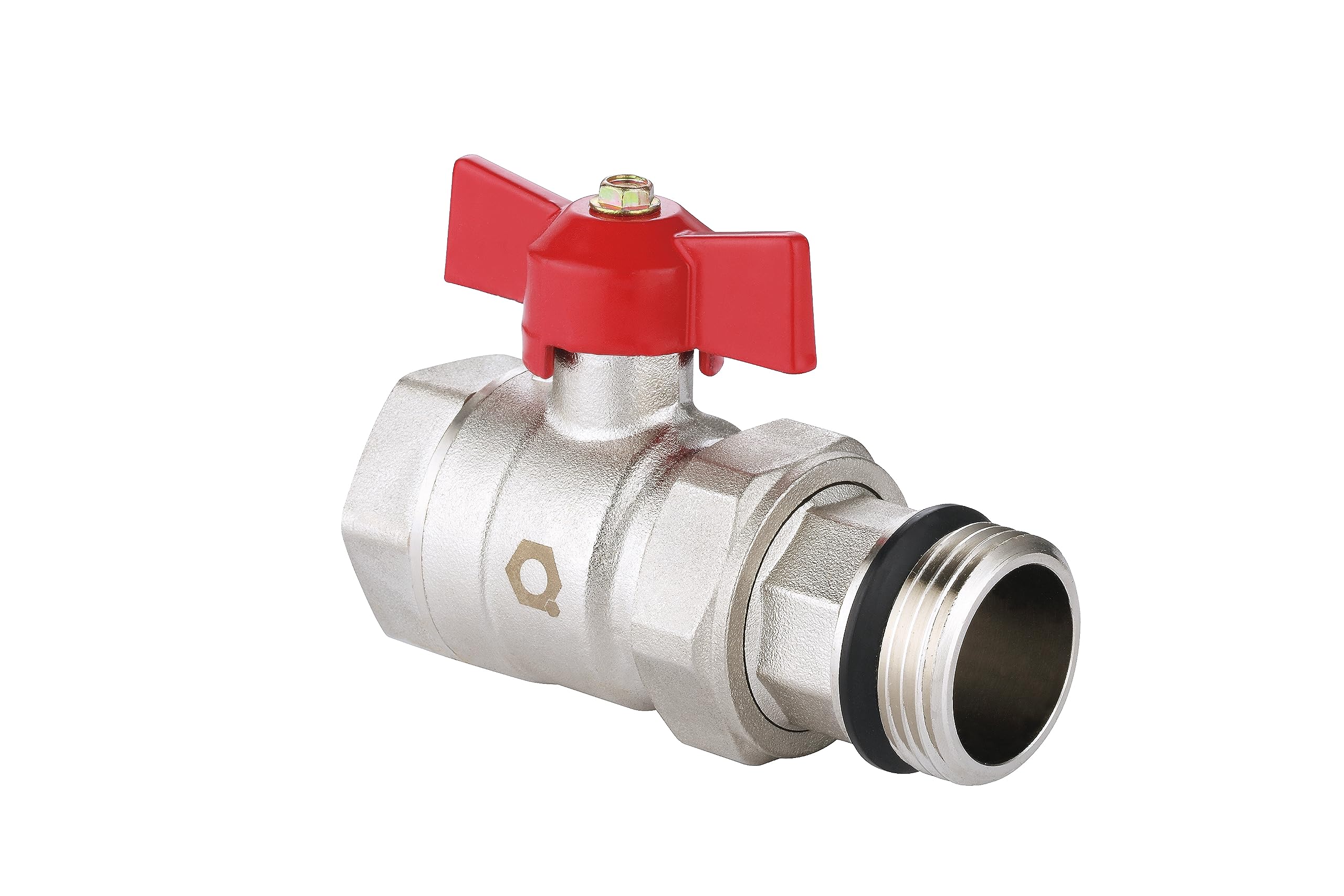 zencQ Ball Valves with Red Handle for Distributor 1 Inch, Self-Sealing - Lever Handle, Ball Valve, Shut-off Valve for Industrial, Commercial and Household, with Internal Thread and External Thread