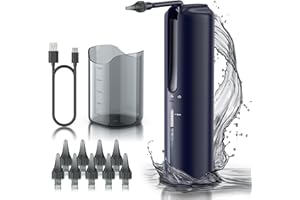 LEBBTL Ear Wax Removal - Electric Ear Irrigation Flushing System, Water Powered Ear Cleaner with 4 Pressure Modes, Safe and Effective Ear Cleaning Tool, Water Resistant USB Rechargeable (Blue)