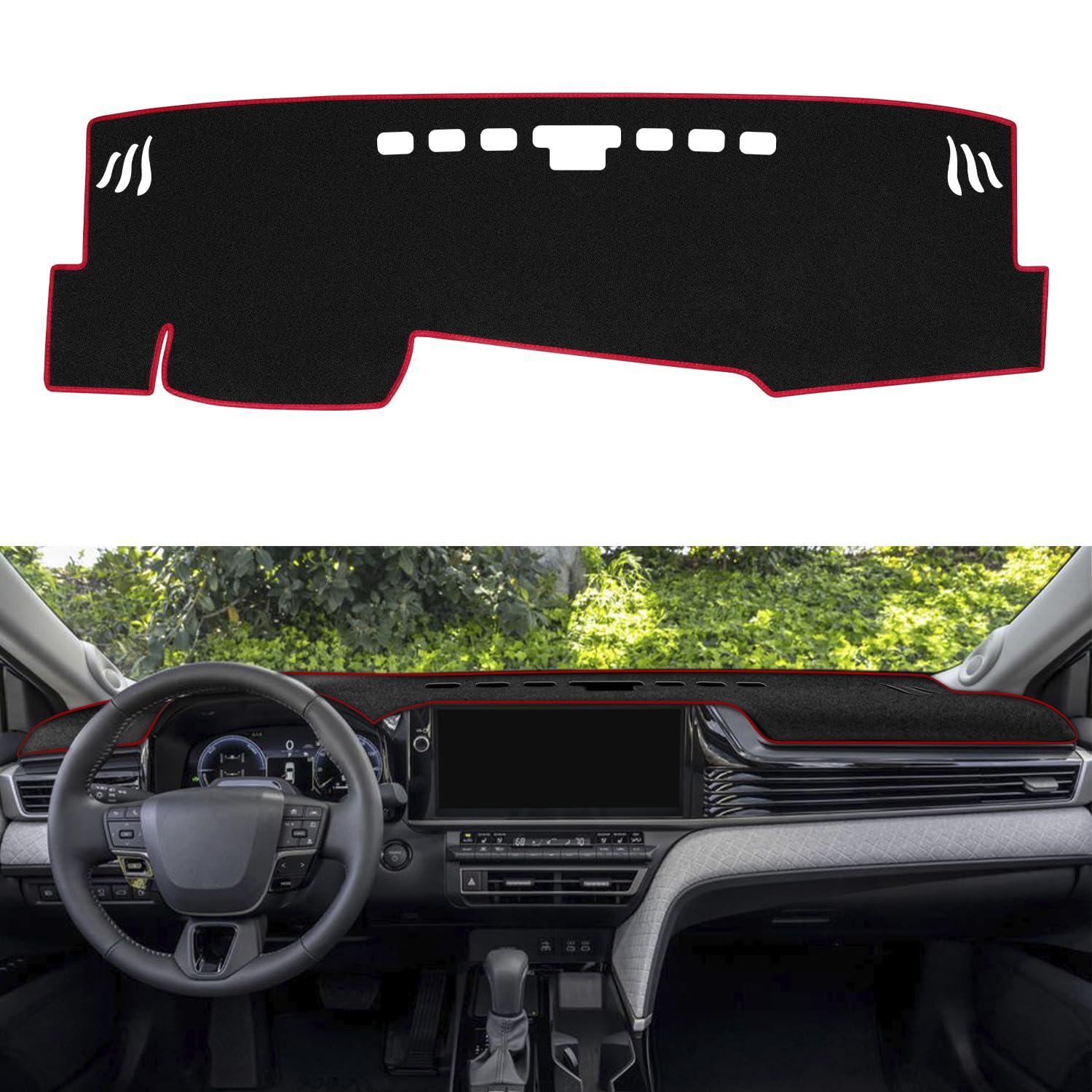 Photo 1 of REMOCH Dash Cover for Camry 2025 2026 Dashboard Cover Mat Sunshade No Glare UV Rays Protector Nonslip Pad Accessories (Red)