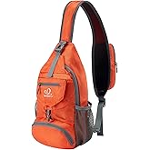 WATERFLY Packable Small Crossbody Sling Backpack Shoulder Chest Bag Daypack for Hiking Traveling
