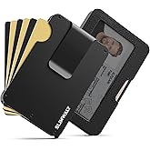 Slimwalt Fan-out Wallet for Men with ID Window and Money Clip - Minimalist Slim Cardfan Card Holder, Mens Wallet with RFID Blocking, Metal Pop Up Wallets Black, Gifts for Men
