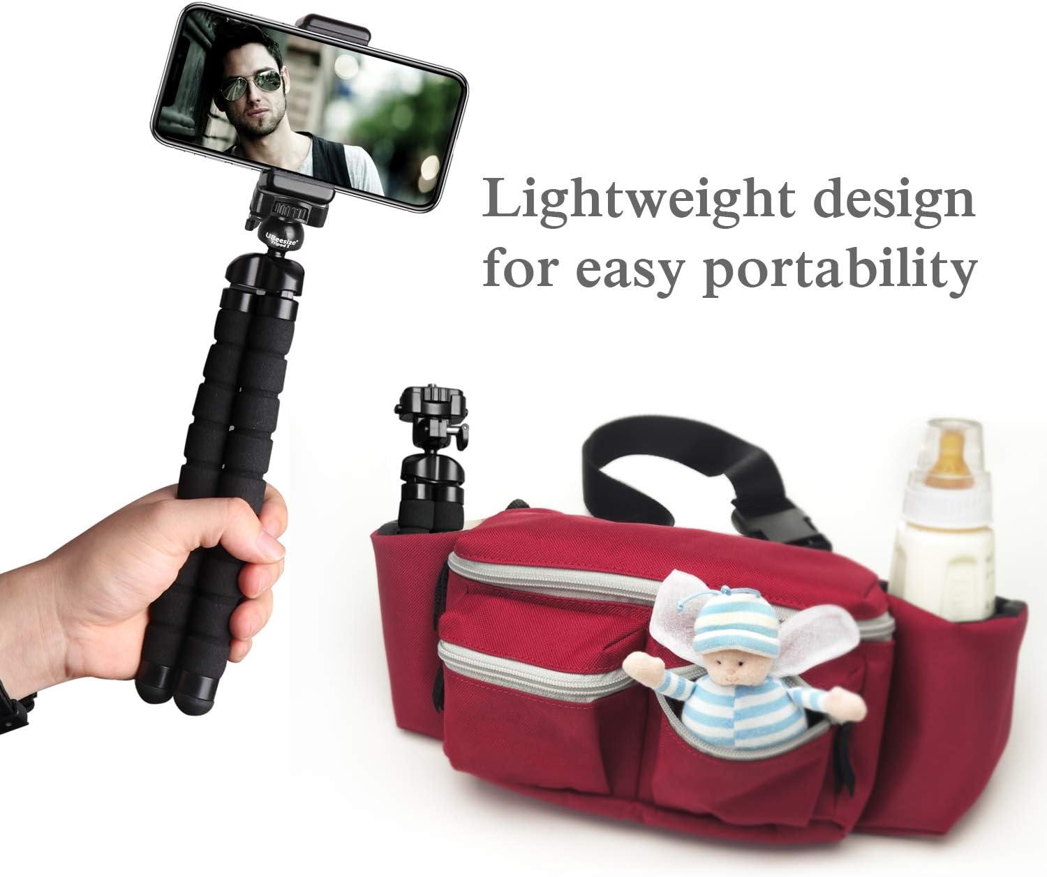 UBeesize Tripod S, Premium Phone Tripod, Flexible Tripod with Wireless Remote Shutter, Compatible with iPhone/Android Samsung, Mini Tripod Stand Holder for Camera GoPro/Mobile Cell Phone (Upgraded) : Camera & Photo