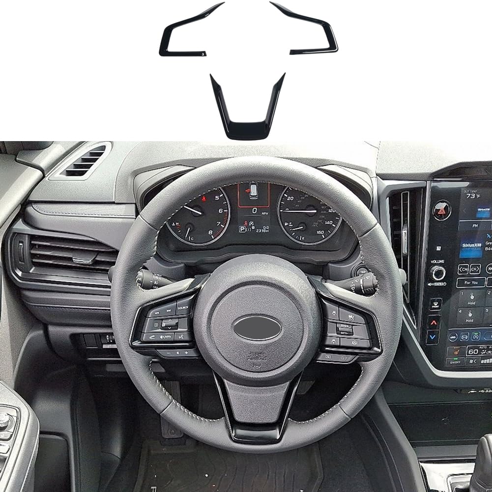 Photo 1 of Kolya Compatible with 2019-2025 Subaru Forester Outback Crosstrek Accessories Steering Wheel Frame Tirm Button Cover (Glossy Black)
