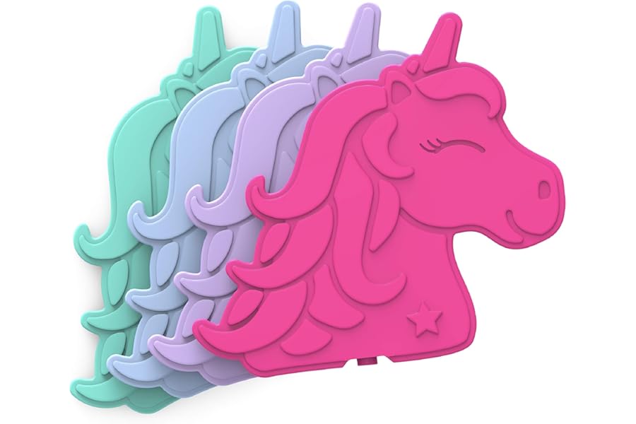 Bentgo Buddies Reusable Ice Packs for Kids | Slim Design for Lunch Boxes, Lunch Bags, and Coolers, Quick Freeze, PFAS- and BPA-Free, Multicolored 4-Pack (Unicorn)