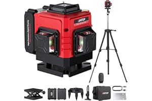 XUNTOP 12 Line Laser Level 30M/98Ft Self Leveling Laser Level with Remote Control & Triangle Bracket Green Laser Measuring To