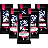 Wet Ones Big &amp; Strong Antibacterial Hand Wipes, Fresh Scent, 28 ct (6 Pack) | Travel pack, Heavy duty wipes, For big messes, Hypoallergenic, Paraben free, No sticky residue