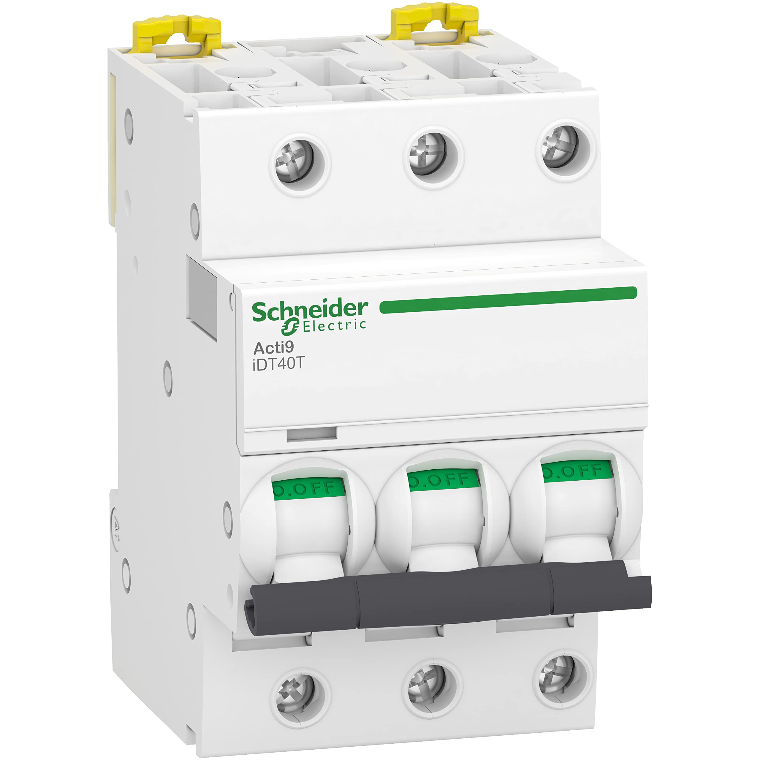 Schneider Electric - Acti9 iDT40T - Modular Circuit Breaker - 3P - 20A - Curve D - 4500A/6kA - A9P32320