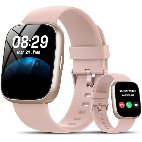 Smart Watch with Alexa Built-in, 1.83" HD Fitness Watch with Bluetooth Calling, New Smartwatch with Heart Rate/Sleep Monitor, 110+ Sports Modes, IP68 Waterproof Activity Tracker for Android iOS, Pink