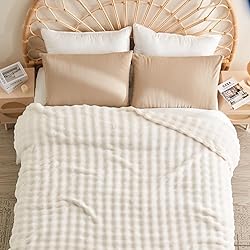 NEWCOSPLAY King Blanket for Couch Ivory Super Soft