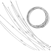 Imslery 11.8 inches Steel Wire Keychain Cable,Large Plastic Coated Key Ring Loop,Luggage Tags Loops,2mm Twist Barrel,Silver