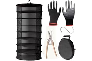 maexsktao 8-Layer Open herb Drying Rack net-Like Hanging Plant Drying net, Plant Rack for Drying Plants and Herbs and hydroponic Flower Buds, with Garden Scissors