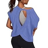 3rd hill Women Open Back Workout Shirts Short Sleeve Tops Casual Yoga Y2k Athletic Gym Running Crop Tees