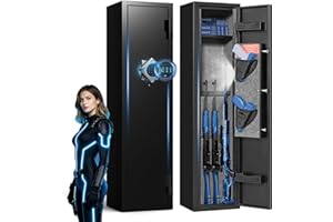 Marcree 2-3 Gun Safe, Gun Safe for Rifles and Pistols, Gun Cabinets for Rifles and Shotguns with Dual Alarm System, Rifle Safe, Gun Safes for Home Rifle and Pistols, No Assembly