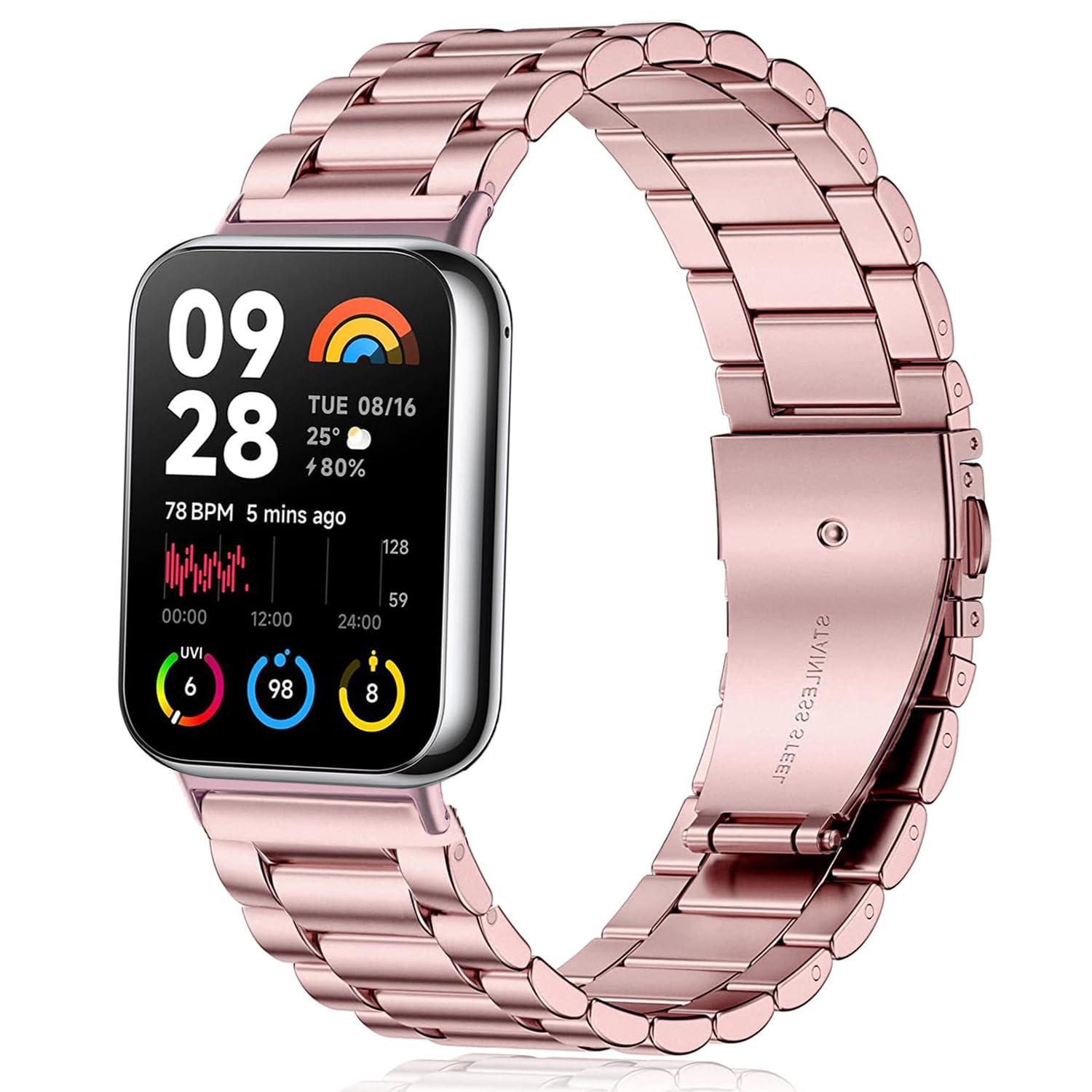 Issinlky Metal band for Xiaomi Watch 8 Pro/9 Pro, Stainless Steel strap for Redmi Watch 4/5/6