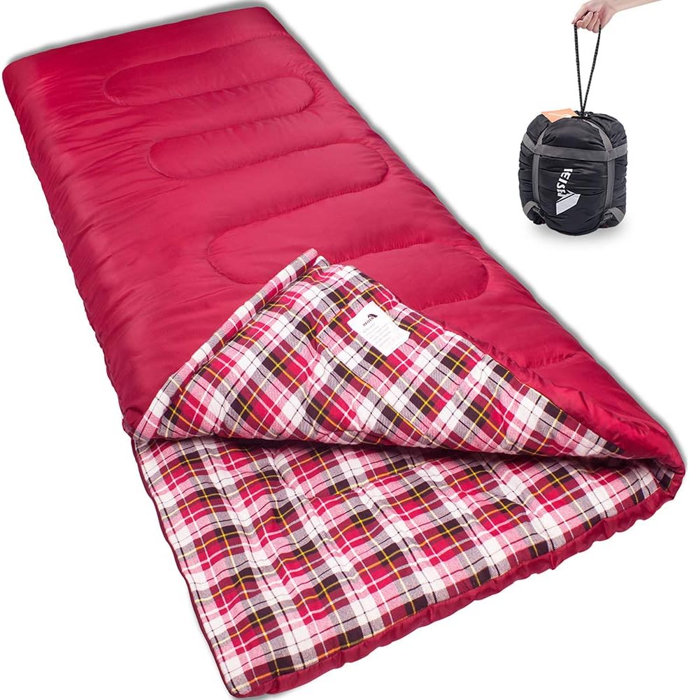 Reisen Warm & Cold Weather Sleeping Bag, 0 Degree Celsius Lightweight Sleeping Bags for Adults/Youth, Great for 3-4 Season Backpacking/Camping/Hiking (30°F-50°F) …