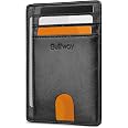 Rdif Minimalist Wallet Microseven Slim Minimalist Front Pocket RFID Blocking Leather Wallets For Men Women Black Buffway Wallet