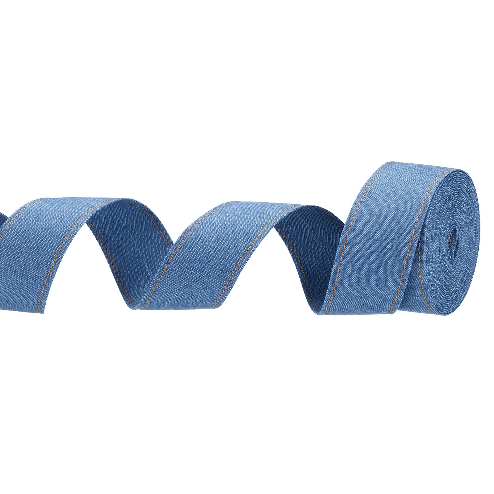 PATIKIL 1.5" Denim Ribbon, 1 Roll 5.5 Yard Layering Jean Fabric Craft Strip for Bow DIY Making Hair Clip Garment Sewing Decorations, Blue