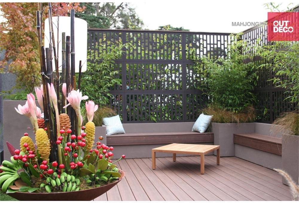 5/16 in. x 24 in. x 48 in. Mahjong Modular Decorative Hardwood Composite Fence Panel