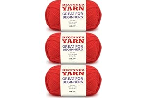 HEJIN 3x60g Red Yarn for Crocheting and Knitting;3x66m (72yds) Cotton Yarn for Beginners with Easy-to-See Stitches;Worsted-Weight Medium #4;Cotton-Nylon Blend Yarn for Beginners Crochet Kit Making