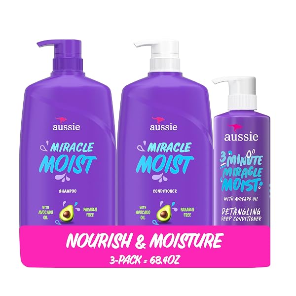 AUSSIE MIRACLE MOIST SHAMPOO AND CONDITIONER WITH 3...