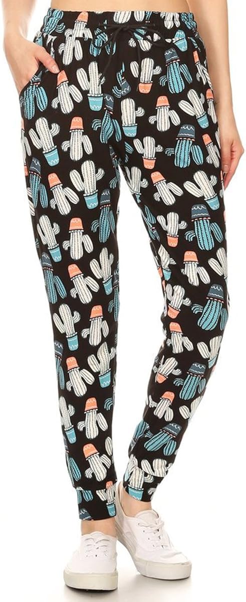 Leggings Depot Premium Women's Joggers Popular Printed High Waist Track Yoga Full Pants (S-XL) BAT4 at  Women’s Clothing store