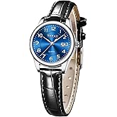 Taxau Leather Band Womens Watches with Day Date Quartz Analog Small Face Classic Ladies Watch Arabic Numerals Elegant Dress Reloj Mujer
