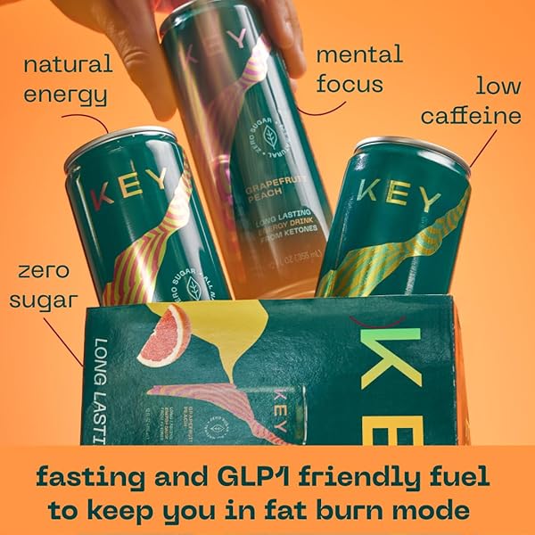KEY KETONE ENERGY DRINK – SUGAR FREE AND ALL NATURAL FROM KETONES FOR LONG LASTING ENERGY AND OPTIMAL GREEN TEA CAFFEINE AND L-THEANINE FOR MENTAL FOCUS TO PERFORM, VARIETY PACK (PACK OF 12)