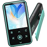 AGPTEK 64GB MP3 Player with Clip, 1.8 inch Bluetooth 5.3 Music Player with FM Radio, Voice Recorder for Sport Running, Supports up to 128GB Memory Card, Model: M2, Blue