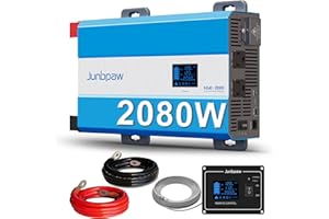 Junbpaw 2080W Pure Sine Wave Power Inverter - 30dB Ultra Quiet, 6000W Surge, Game-Changing Design | 12V to 120V AC Converter for Home, RV, Camping, Off-Grid & Outdoor Adventures