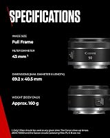 Canon RF 50mm F1.8 STM Lens for EOS R Series Compact Lightweight Black view 6